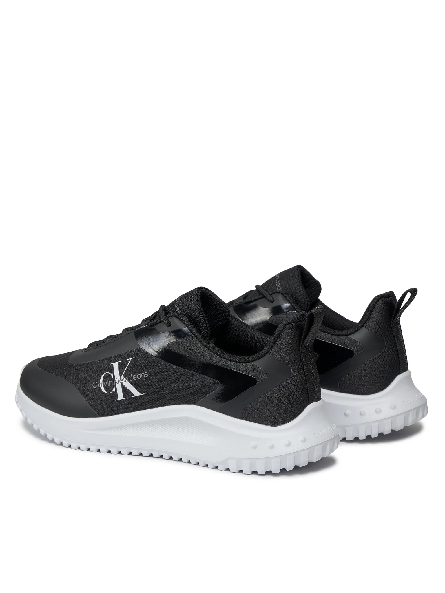 Sneakers Calvin Klein Jeans Eva Runner Low Lace nere – vista 3/4 posteriore