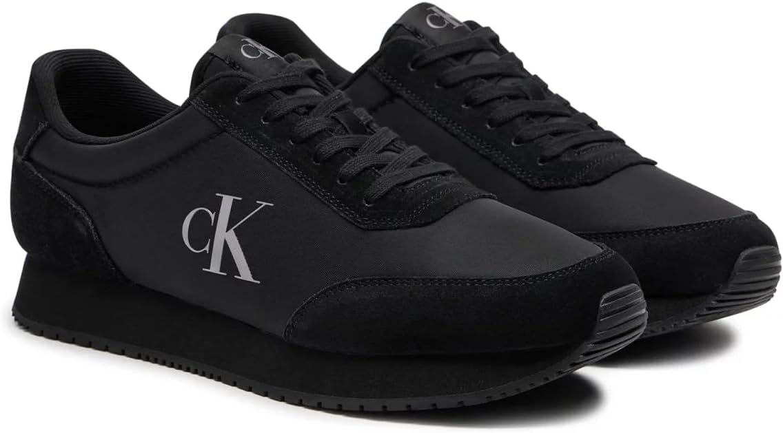Calvin Klein Jeans Retro Runner Iconic – total black, vista 3/4 anteriore