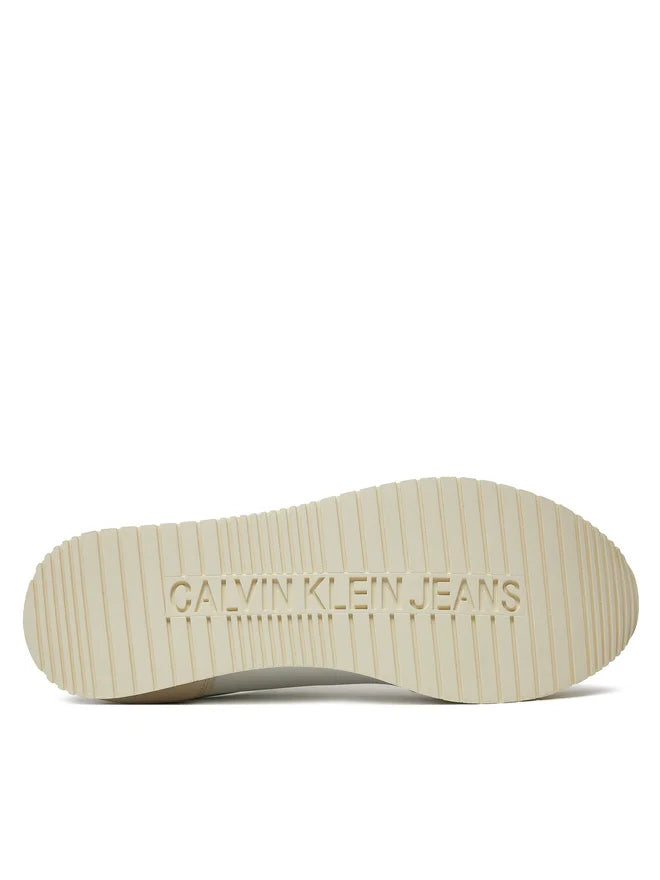 Sneakers Calvin Klein Jeans Retro Runner Su-Ny Mono bianco – suola in gomma con logo