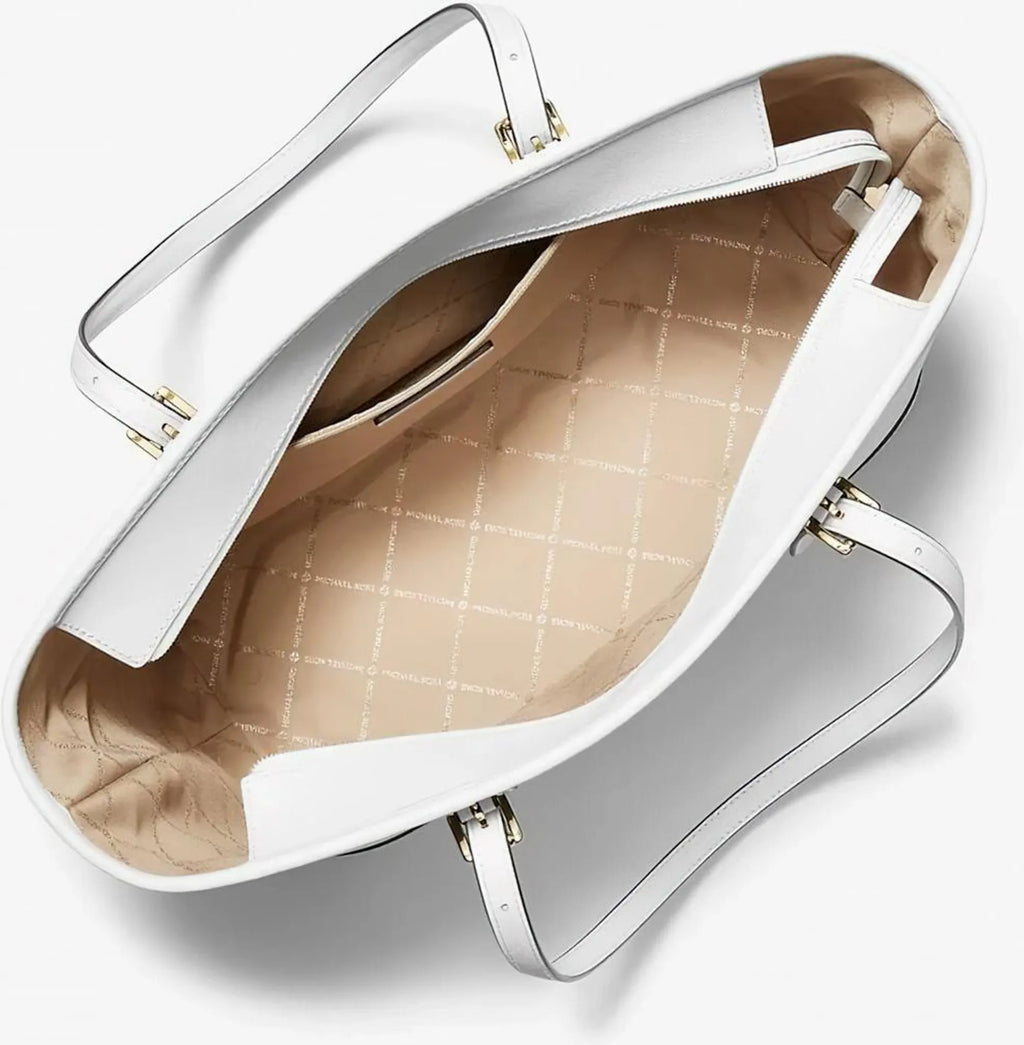 Borsa Michael Kors LG TZ Shoulder Tote Optic White – interni con tasche e chiusura a zip