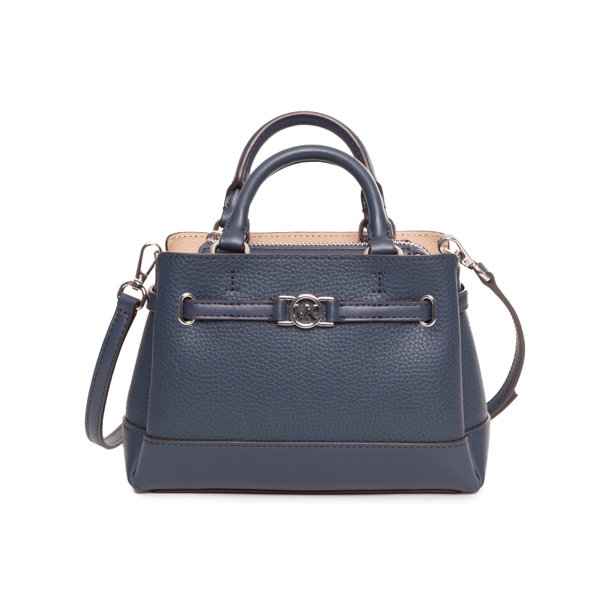 Borsa Michael Kors XS Satchel XBody Leather Navy – vista frontale