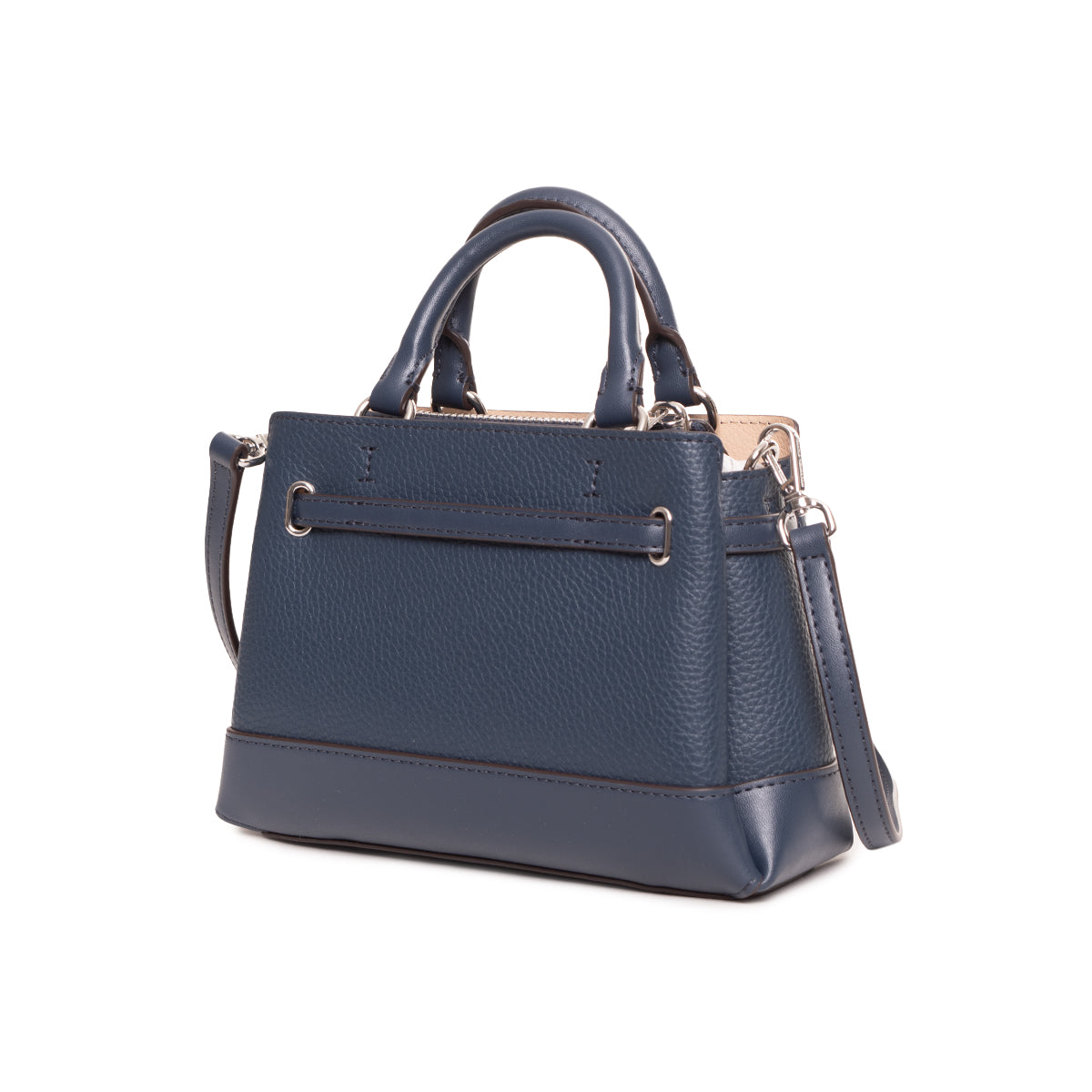 Borsa Michael Kors XS Satchel XBody Leather Navy – vista laterale